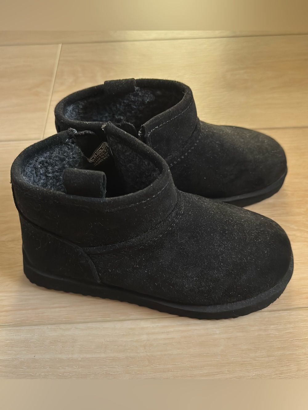 Toddler Zara Black Cozy Faux-Suede Ankle Boots NWT 9.5